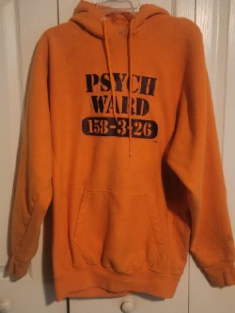 Psych Ward Hoodie Men’s XL Orange Distressed Grunge Workwear Pullover